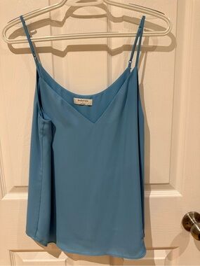 Babaton Sky Blue V-Neck Silk-Feel Cami